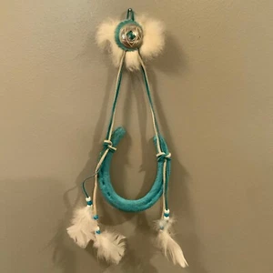 Vintage Indianer Traumfänger Hufeisen Feder Wandbehang - Bild 1 von 5