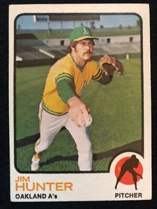 1973 Topps Baseball Card Jim Hunter #235 EX RANGE CF