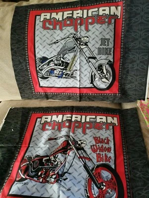 Sewing Fabric Springs Cut & Sew 3 Pillow Panels American Chopper Motorcycles - Image 1 of 3