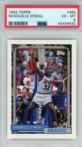 Tarjeta de novato de baloncesto Topps Shaquille O'Neal #362 1992 - PSA 6 - Imagen 1 de 2