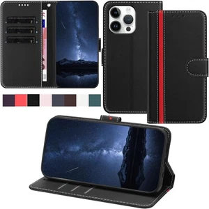 Flip Case For iPhone 14 15 16 Plus 13 12 Mini 11 Pro Max SE4/3/2 Kickstand Case - Picture 1 of 26