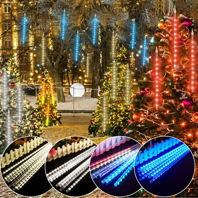 Luces LED de lluvia de meteoros para exteriores Año Nuevo caída lluvia cadena de luces tamaño 3 Foto 1 de 4