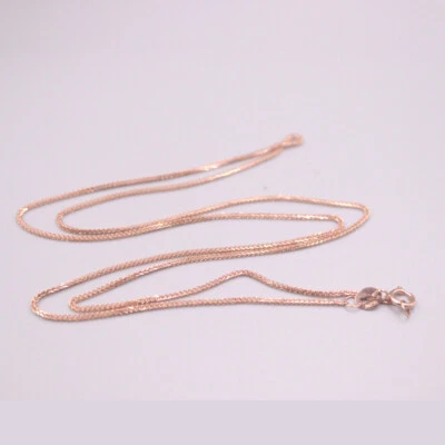 Real Au750 Pure 18K Rose Gold Chain Lucky Wheat Link Necklace 1.4-1.6g 17.9inch Foto 1 de 4