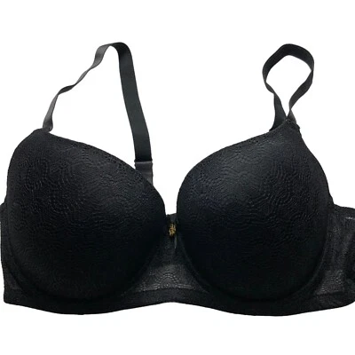 Sujetador push up de encaje negro 38D Daisy Fuentes acolchado ajustable con aros para mujer Foto 1 de 4