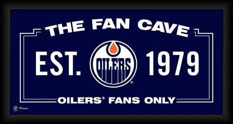 Edmonton Oilers Framed 10" x 20" Fan Cave Collage Cover