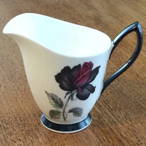 Royal Albert Masquerade creamer milk jug red black rose design 1950s elegant - Picture 1 of 6