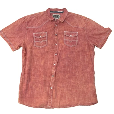 Camisa BKE Vintage 1967 Para Hombre 2XL Perla Botón a Presión Camisa Roja Foto 1 de 4