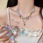 Resin And Alloy Colourful Pendant Necklace Ins Wind Collar Bone Chain Summer