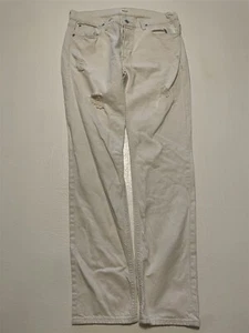 Hudson 34 x 34 SARTOR Slouchy Skinny DESTROYED White Cotton & Linen Denim Jeans - Picture 1 of 11