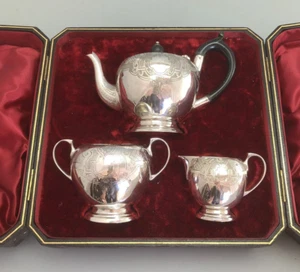 Set da tè vittoriano in scatola argento Batchelors JH&CO Sheffield 1883 ECEZX - Foto 1 di 7