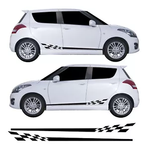 Calcomanía de liberación de aire a rayas laterales a cuadros vinilo se adapta a Suzuki Swift Sport MK4 - Imagen 1 de 2