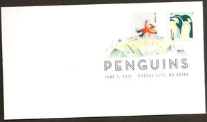 US 4989 Penguins Winter Fun Snow Angel DCP FDC 2015 - Picture 1 of 1