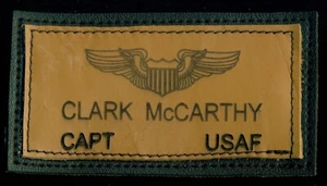 USAF Captain McCarthy Leather Nametag Patch A-8 - Picture 1 of 2