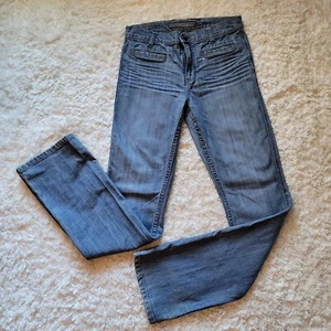 Level 99 Bootcut Denim Jeans Wmn's Sz 28 x 33 Factory Whiskering  - Picture 1 of 6