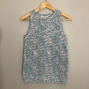 Maglione Ann Taylor LOFT donna PM Petite Spacedye canotta blu rosa multicolore - Foto 1 di 1