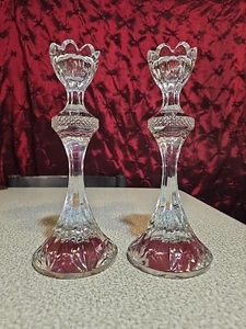 Beautiful Mikasa Skyline Crystal Tulip candle holders set vintage - Picture 1 of 10