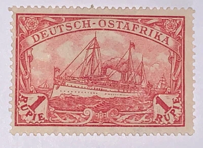 Sellos de viaje: estampillas de Alemania África Oriental 1 yate Rupie Kaiser’s como nuevo OG H WMK Foto 1 de 4