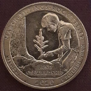 2020 W Marsh Billings Rockefeller Vermont V75 Privy Mark West Point Quarter. - Picture 1 of 2