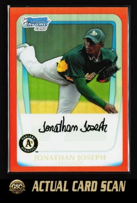 2011 Bowman Chrome #BCP126 Jonathan Joseph Prospects Orange Refractors #/25 - Image 1 of 2