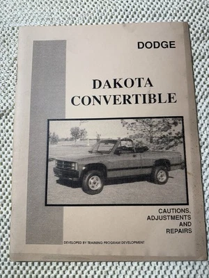 Dodge Dakota Convertible Programa de Entrenamiento Manual Precauciones Ajustes y Reparación Foto 1 de 3