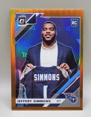 2019 Donruss Optic Jeffery Simmons Bronze Rookie RC Tennessee Titans - Image 1 of 2