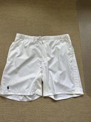 Pantalones Cortos Vintage Polo Ralph Lauren Para Hombre Blanco Azul Rayas Calce Clásico Grandes Foto 1 de 4