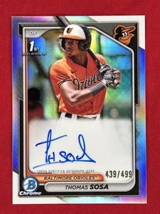 Thomas Sosa 2024 1st Bowman Chrome AUTO REFRACTOR Autograph #/499 RC 🔥⚾️ - Picture 1 of 2