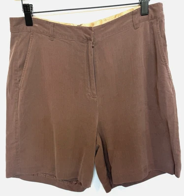 Tommy Bahama Womens 100% Silk Bermuda Shorts Size 10 Chocolate Casual Old Money - Image 1 of 4