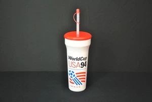 VTG Water Bottle Soccer Fifa World Cup USA 94 Straw 1025BS - Picture 1 of 4