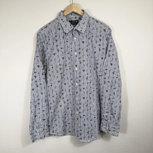 Neu & Lingwood Blumenhemd Herren Größe 16,5 Blumenmuster gestreift Langarm Knopfleiste - Bild 1 von 12