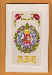 Postal de seda bordada del regimiento de la Primera Guerra Mundial - A S H. Argyll y Sutherland. - Imagen 1 de 1