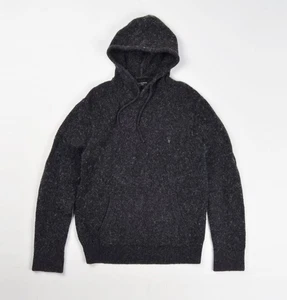 Men's Allsaints Cotton Wool Blend Dark Gray Warm Long Sleeve Hoodie Size M - Picture 1 of 7