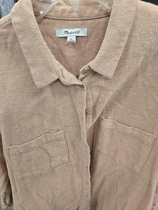 Madewell Blush Pink button down shirt flannel W pockets Sz XL - Picture 1 of 7