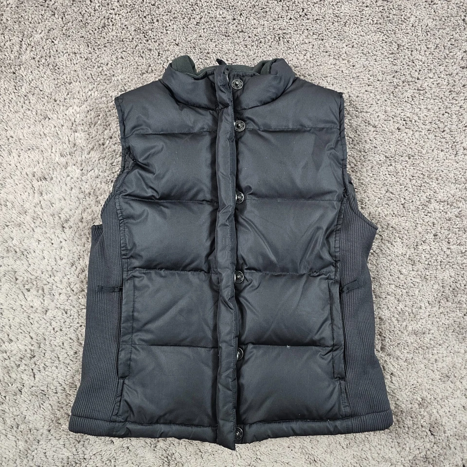 Chaleco DE COLECCIÓN Gap para Mujer XS Negro Abajo Puffer Bolsillos con Cremallera Completa Forrado Panel Acanalado Foto 1 de 4