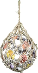 Bola decorativa concha en red de ábaca 10" - Imagen 1 de 1