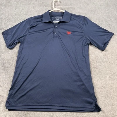 Savage Tacticians Polo Shirt Men Large Navy Blue Skull Logo Short Sleeve Casual - Image 1 of 4