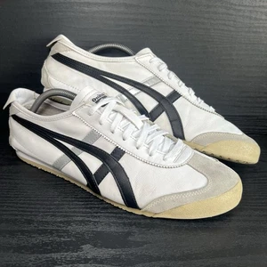 Onitsuka Tiger Herren Mexico 66 Retro Sneaker Gr. 11,5 Weiß Leder Schwarz DL408 - Bild 1 von 8