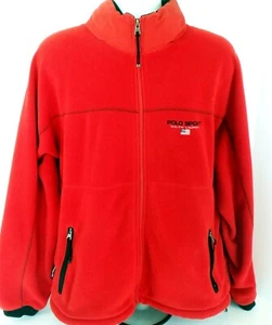 Vintage 90s Polo Sport Red Fleece Full Zip Jacket Men’s XL Stadium Bear - Picture 1 of 3