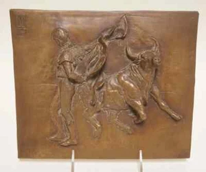 Pablo Picasso Bronze Relief Plaque – Matador & Bull – Artist Stamped Picasso - Picture 1 of 5