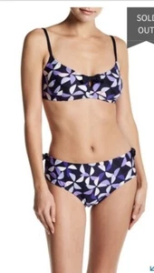 Kate Spade New York Womens Rich Navy Spinner Cami Bikini Top Sz S K39 - Picture 1 of 2
