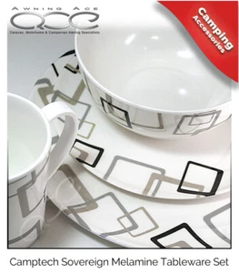 Camptech Sovereign Melamine Dinner Set - 16 Piece - Picture 1 of 4