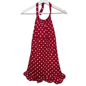 Gymboree Dress Girls Size 9 Kids Sleeveless Sundress Red White Halter Polka Dots - Picture 1 of 9