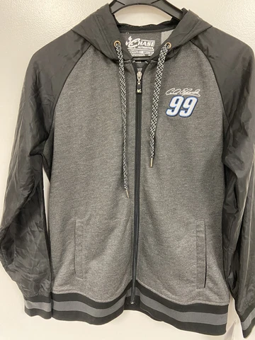 Carl Edwards Nascar Ladies Jacket With Hood Zip Up Charcoal Small  C Cover