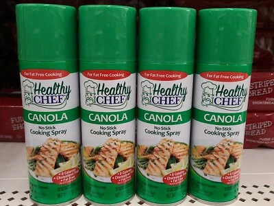 LOT OF 4 Healthy Chef Canola Non Stick COOKING SPRAY FAT FREE 5 OZ  9/2027 - Image 1 of 4