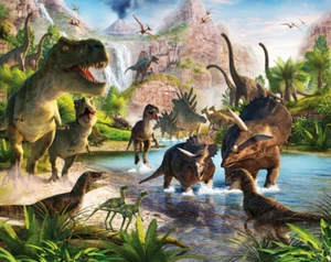 Fototapete Kinderzimmer Dinosaurier Park T.Rex Tapete Kinder ca. 305x244cm Junge - Bild 1 von 1