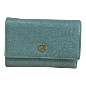 PORTAFOGLI DONNA Made Italy GENUINE LEATHER Vera Pelle Medio 10 CARD verde P11 - Imagen 1 de 5