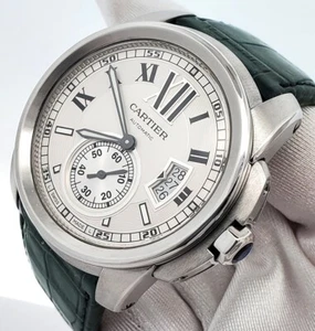 Calibre De Cartier 42mm Silver Dial Steel Watch W7100037 3389 - Picture 1 of 5