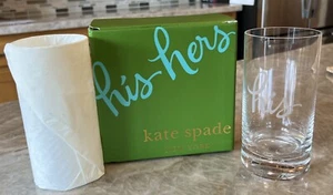 NIB Kate Spade Crystal Two of a Kind His & Hers Highball Glasses Drinkware Set 2 - Picture 1 of 10