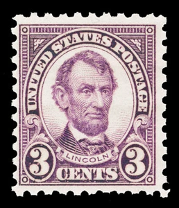Scott 584 1925 3c Lincoln Perf 10 Rotary Press Issue Mint F-VF OG NH Cat $60 - Picture 1 of 1