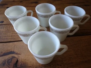 6 Vintage PYREX Corning Woodland Brown Coffee Beverage Mugs-EXC Condition! - Picture 1 of 4